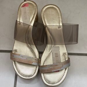 Donald J Pliner Retro Gold Wedge